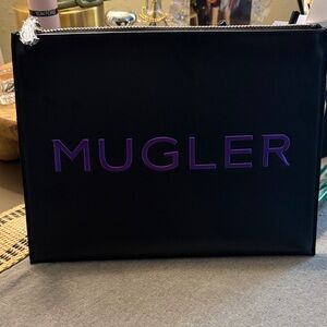 Mugler Black Pouch with Purple Logo